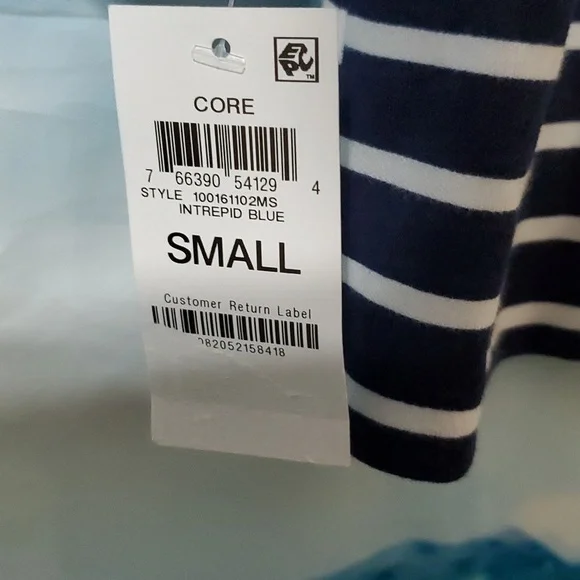 KAREN SCOTT Callie Asymmetrical stripes 3/4 Sleeves Boat neck women's top size S - Picture 4 of 5